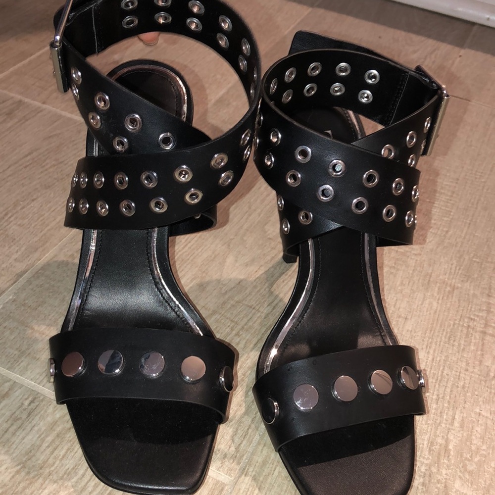 Zara studded buckle heel